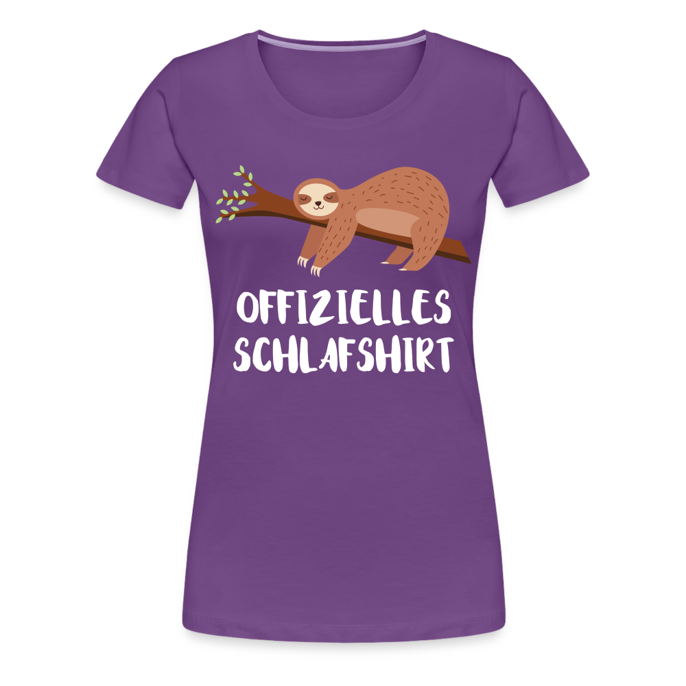 Faultier Müde Offizielles Schlafshirt Lustiges Premium T-Shirt - Lila