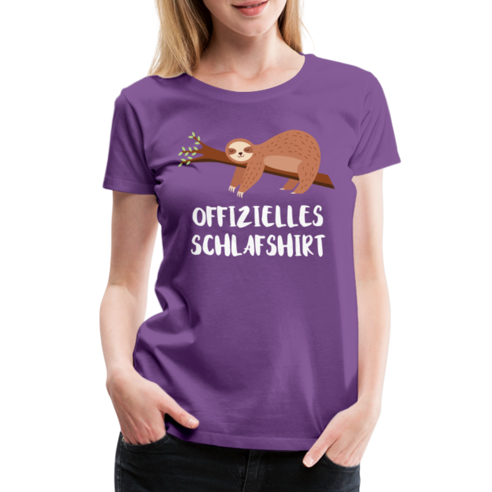 Faultier Müde Offizielles Schlafshirt Lustiges Premium T-Shirt - Lila