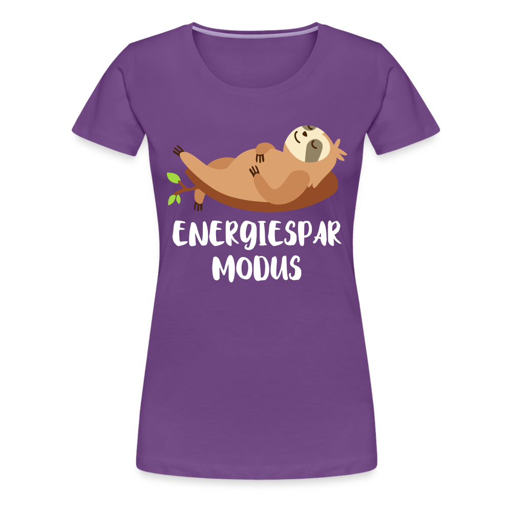 Faultier Müde Energiesparmodus Lustiges Premium T-Shirt - Lila