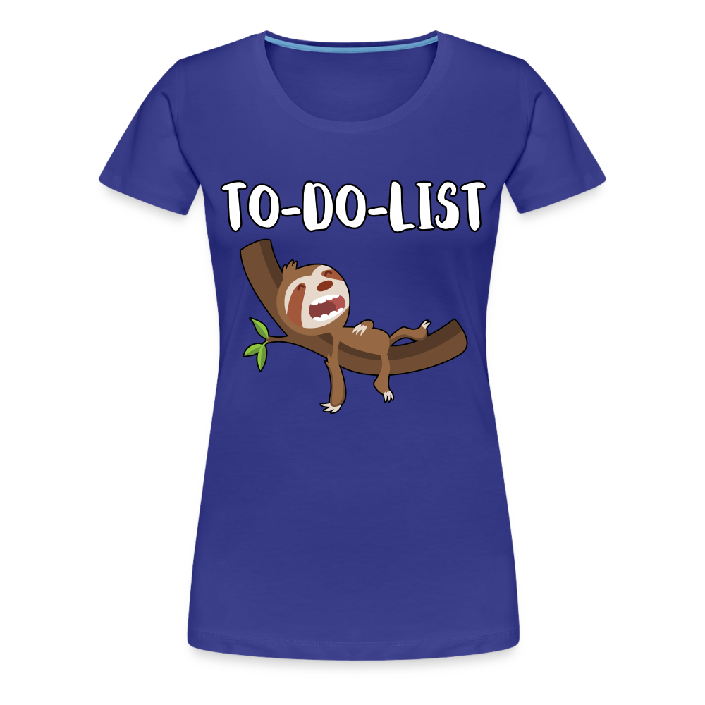 Faultier Müde Do Do List Schlafen Lustiges Premium T-Shirt - Königsblau