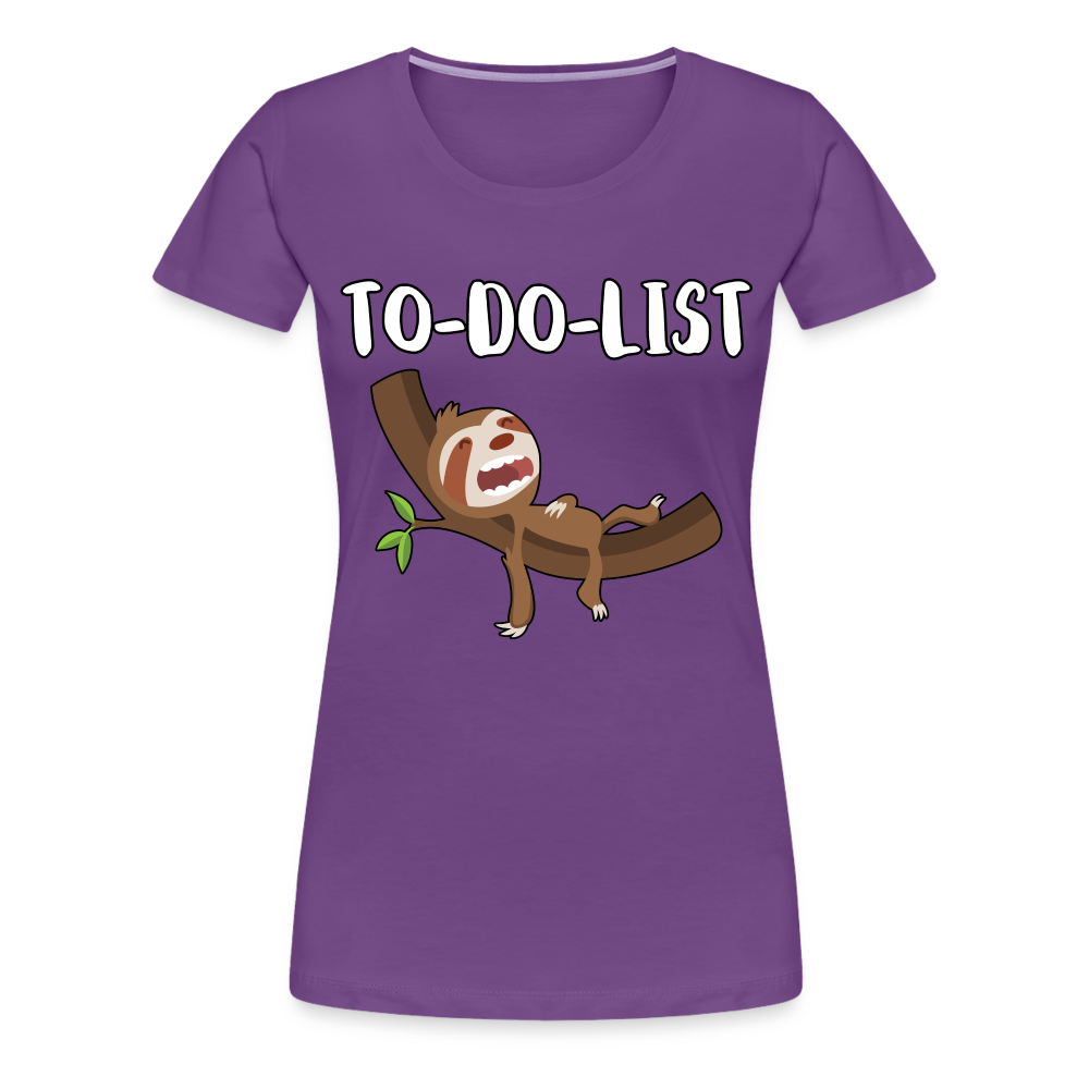 Faultier Müde Do Do List Schlafen Lustiges Premium T-Shirt - Lila