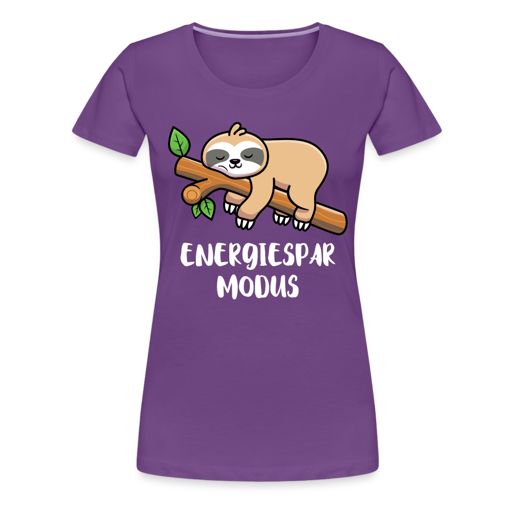 Faultier Müde Energiesparmodus Lustiges Premium T-Shirt - Lila