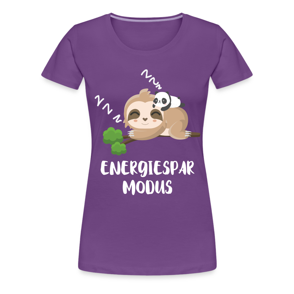 Faultier Müde Energiesparmodus Lustiges Premium T-Shirt - Lila