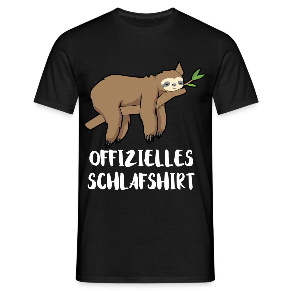 Faultier Müde Offizielles Schlafshirt Lustiges T-Shirt - Schwarz