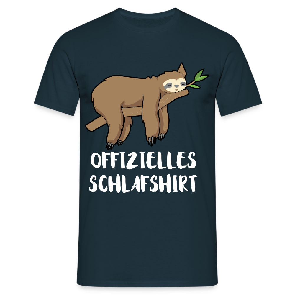 Faultier Müde Offizielles Schlafshirt Lustiges T-Shirt - Navy