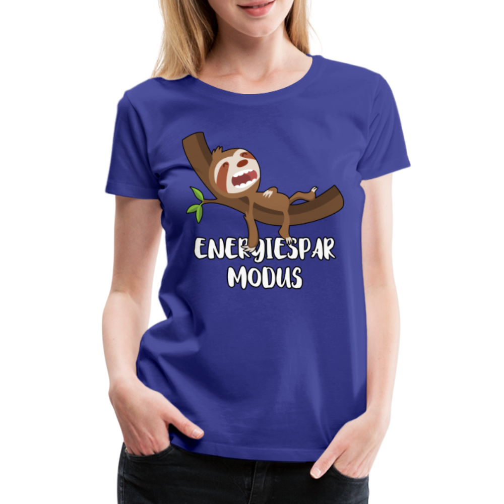 Faultier Müde Energiesparmodus Lustiges Premium T-Shirt - Königsblau