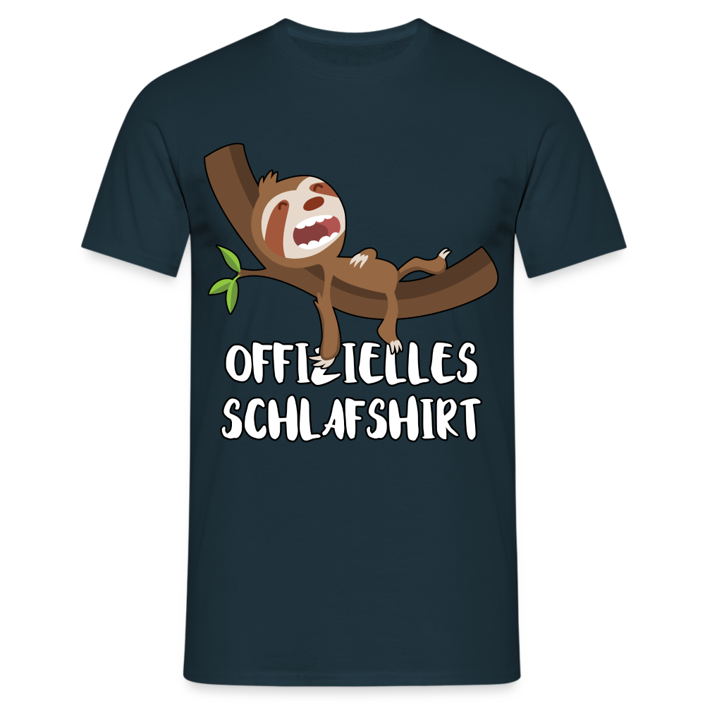 Faultier Müde Offizielles Schlafshirt Lustiges T-Shirt - Navy