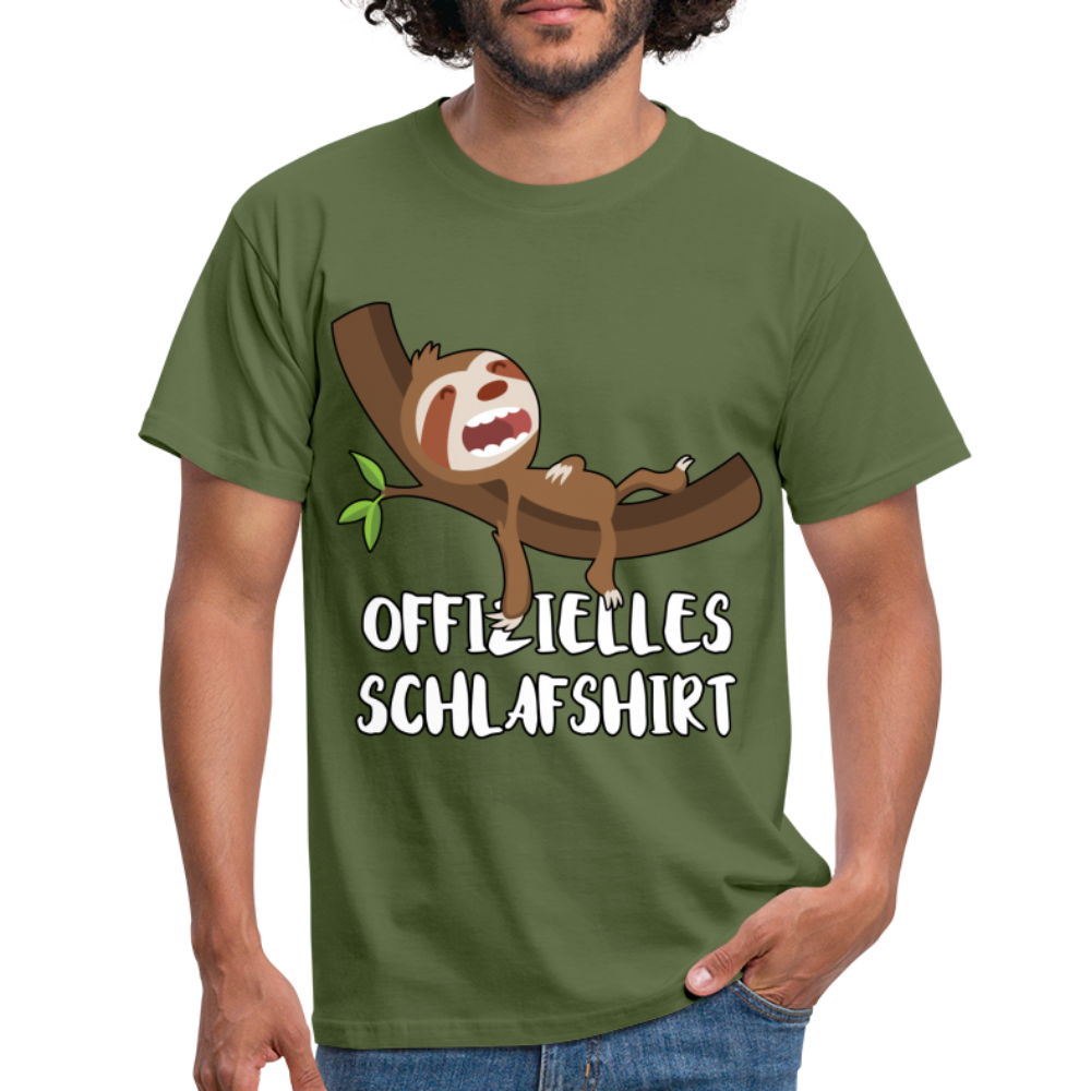 Faultier Müde Offizielles Schlafshirt Lustiges T-Shirt - Militärgrün