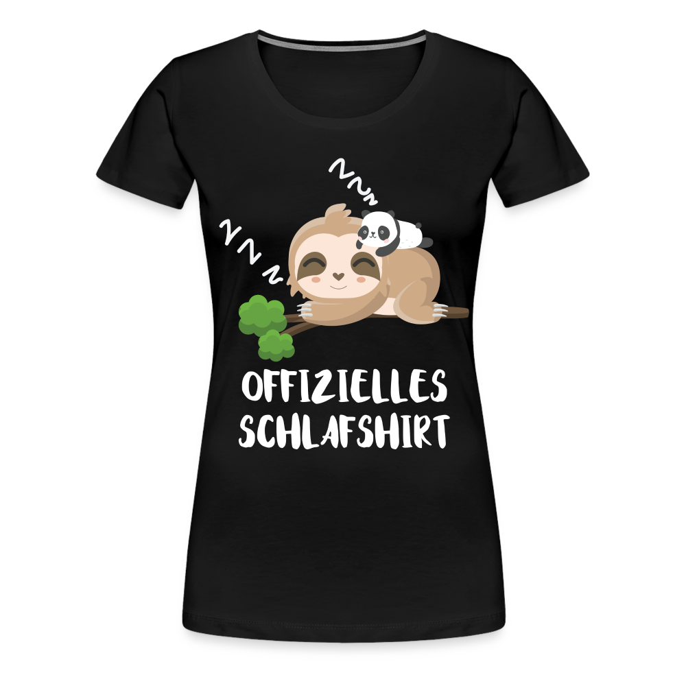 Faultier Müde Offizielles Schlafshirt Lustiges Premium T-Shirt - Schwarz