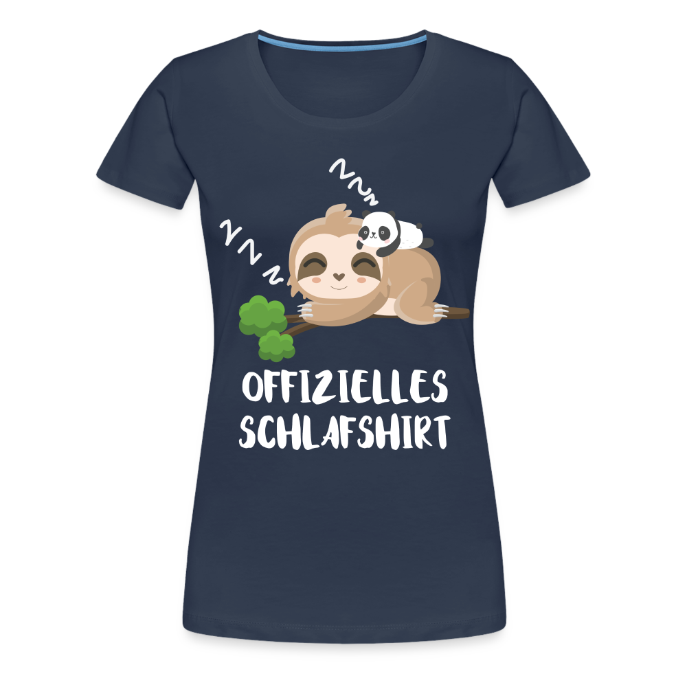 Faultier Müde Offizielles Schlafshirt Lustiges Premium T-Shirt - Navy
