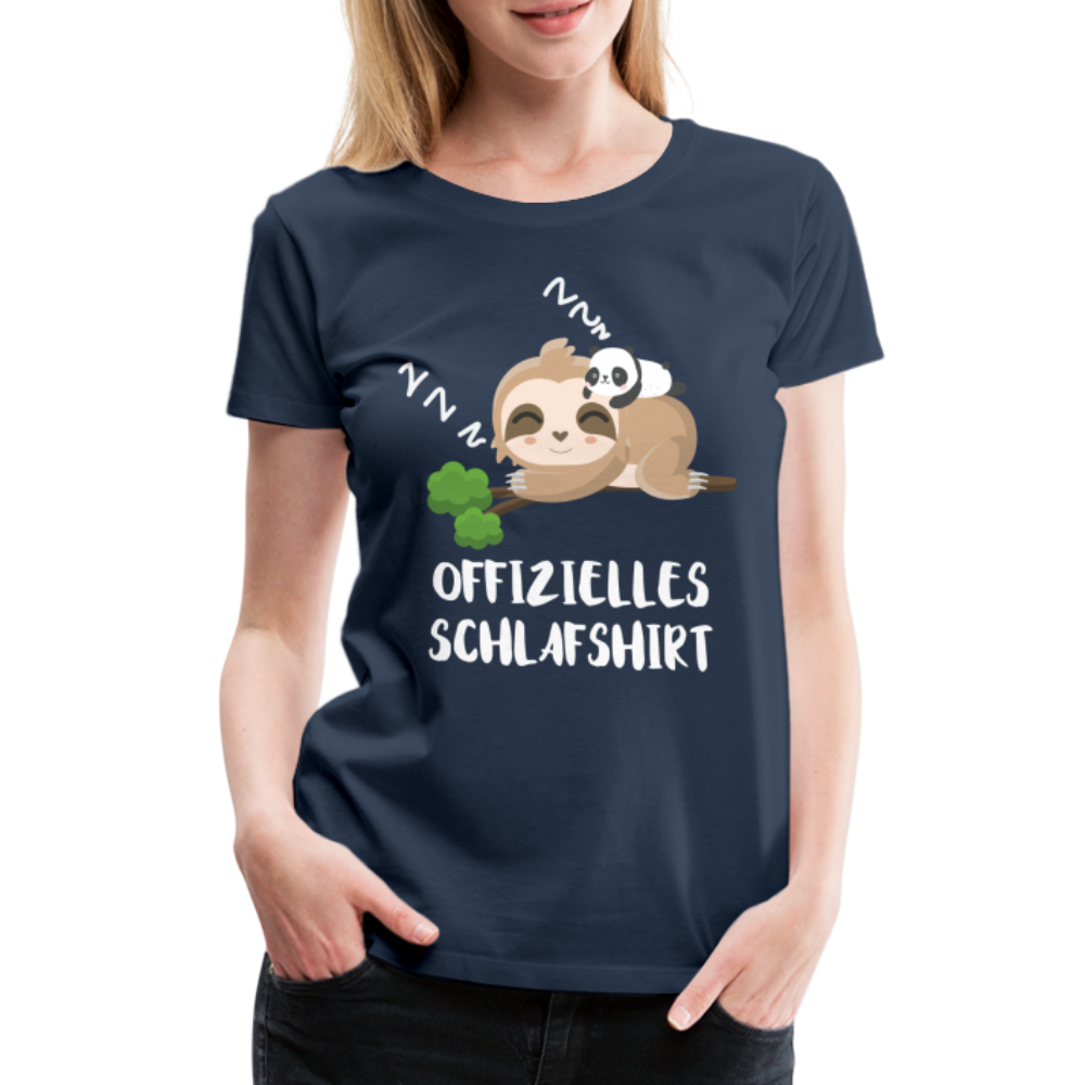 Faultier Müde Offizielles Schlafshirt Lustiges Premium T-Shirt - Navy