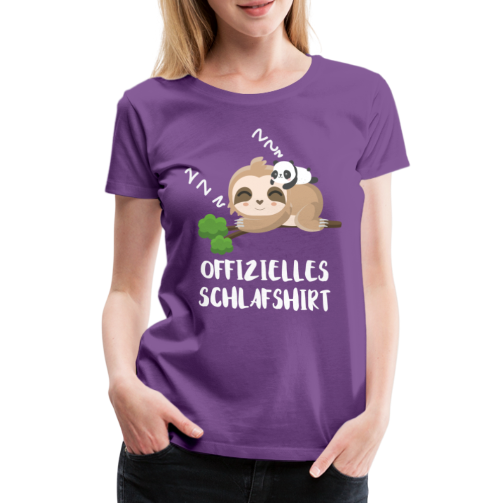 Faultier Müde Offizielles Schlafshirt Lustiges Premium T-Shirt - Lila