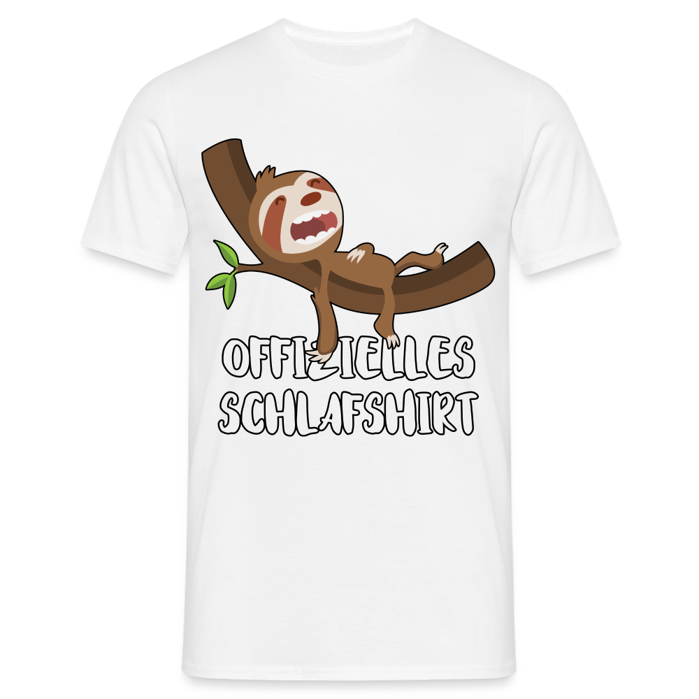 Faultier Müde Offizielles Schlafshirt Lustiges T-Shirt - weiß