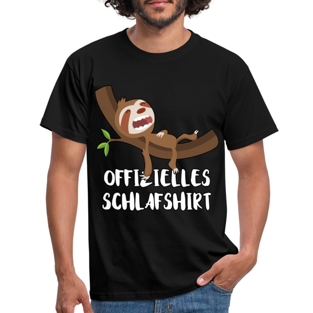 Faultier Müde Offizielles Schlafshirt Lustiges T-Shirt - Schwarz
