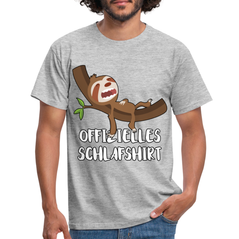 Faultier Müde Offizielles Schlafshirt Lustiges T-Shirt - Grau meliert