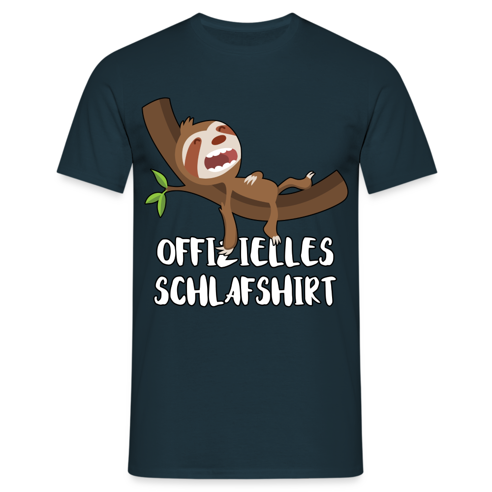 Faultier Müde Offizielles Schlafshirt Lustiges T-Shirt - Navy
