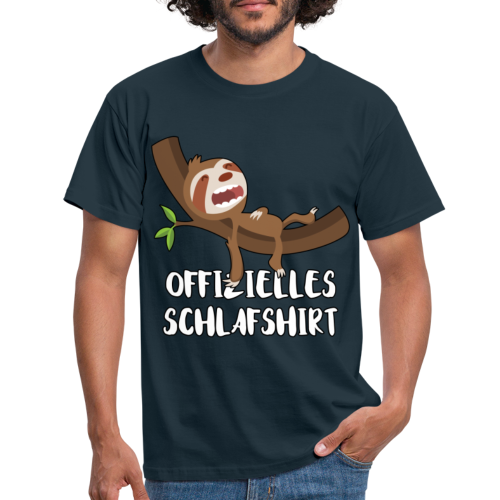 Faultier Müde Offizielles Schlafshirt Lustiges T-Shirt - Navy
