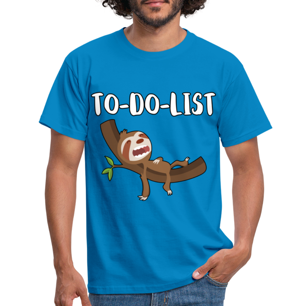 Faultier Müde Do Do List Schlafen Lustiges T-Shirt - Royalblau