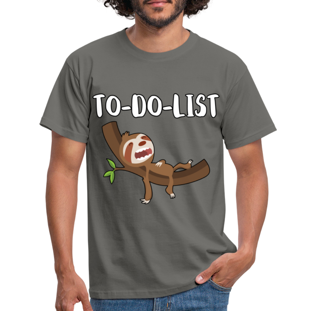Faultier Müde Do Do List Schlafen Lustiges T-Shirt - Graphit