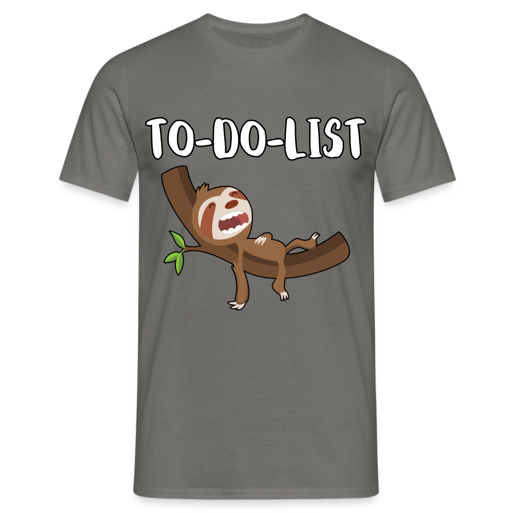Faultier Müde Do Do List Schlafen Lustiges T-Shirt - Graphit