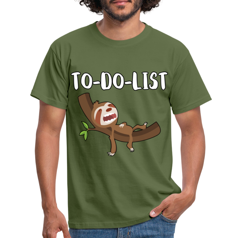 Faultier Müde Do Do List Schlafen Lustiges T-Shirt - Militärgrün