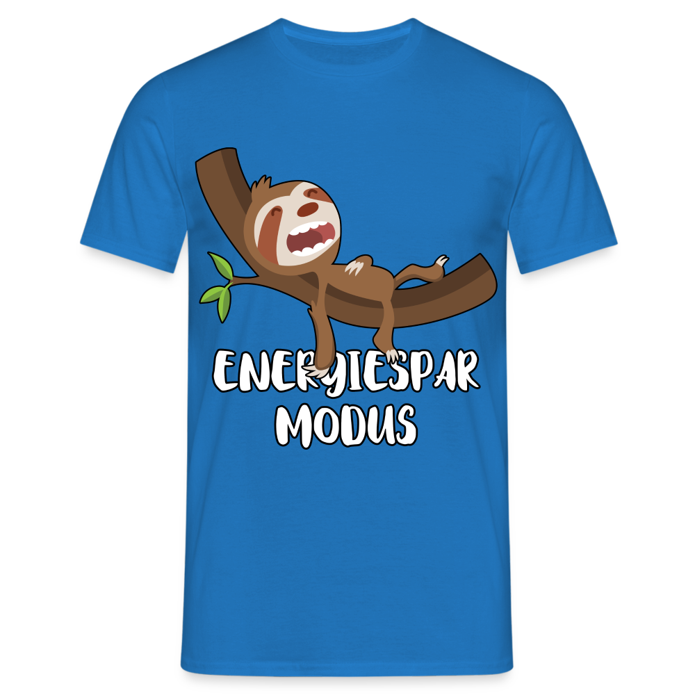 Faultier Müde Energiesparmodus Lustiges T-Shirt - Royalblau