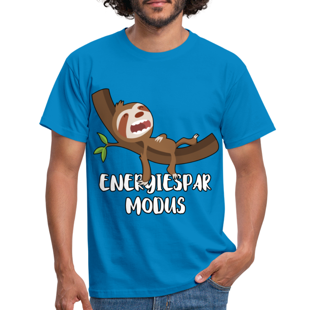 Faultier Müde Energiesparmodus Lustiges T-Shirt - Royalblau
