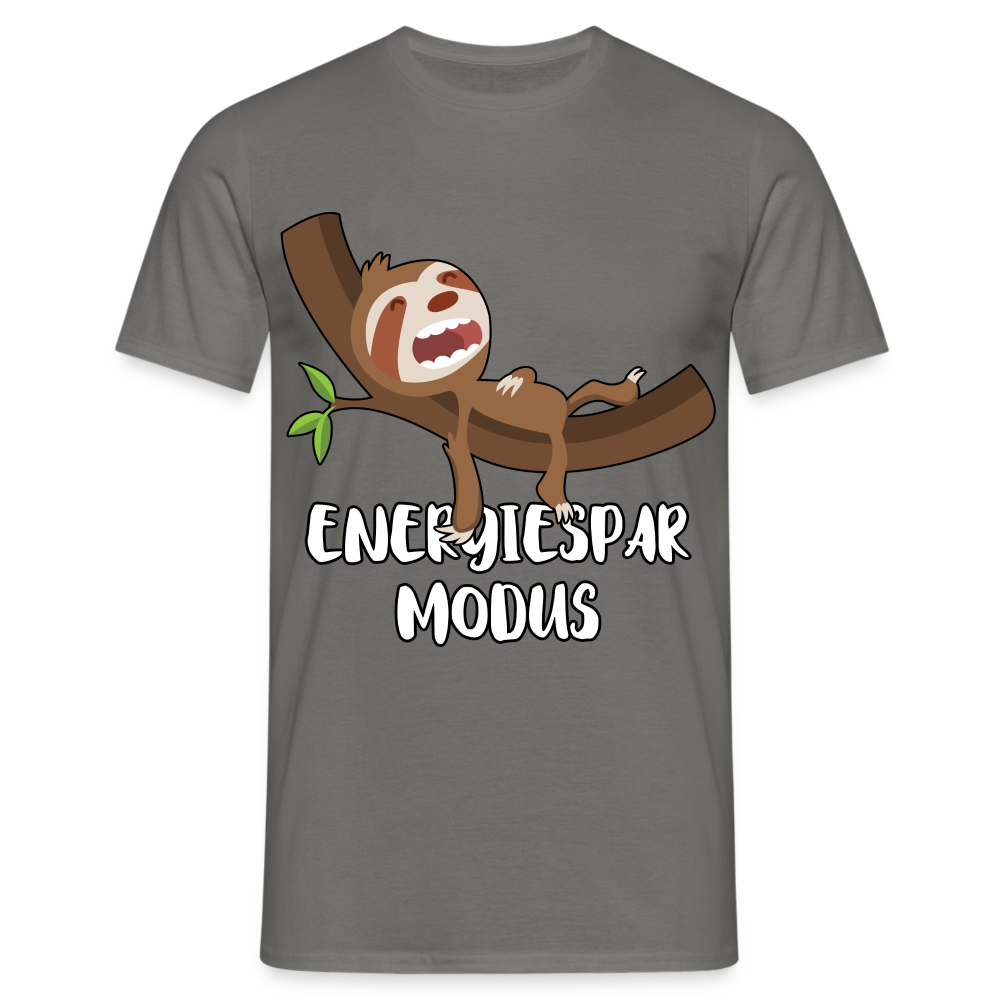 Faultier Müde Energiesparmodus Lustiges T-Shirt - Graphit