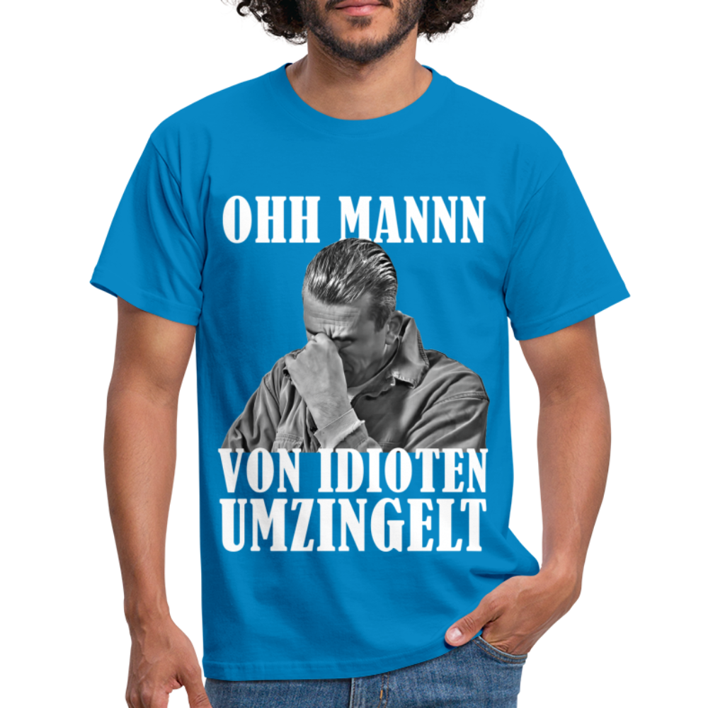 Werkstatt Mechaniker Shirt - Von Idioten umzingelt Lustiges T-Shirt - Royalblau