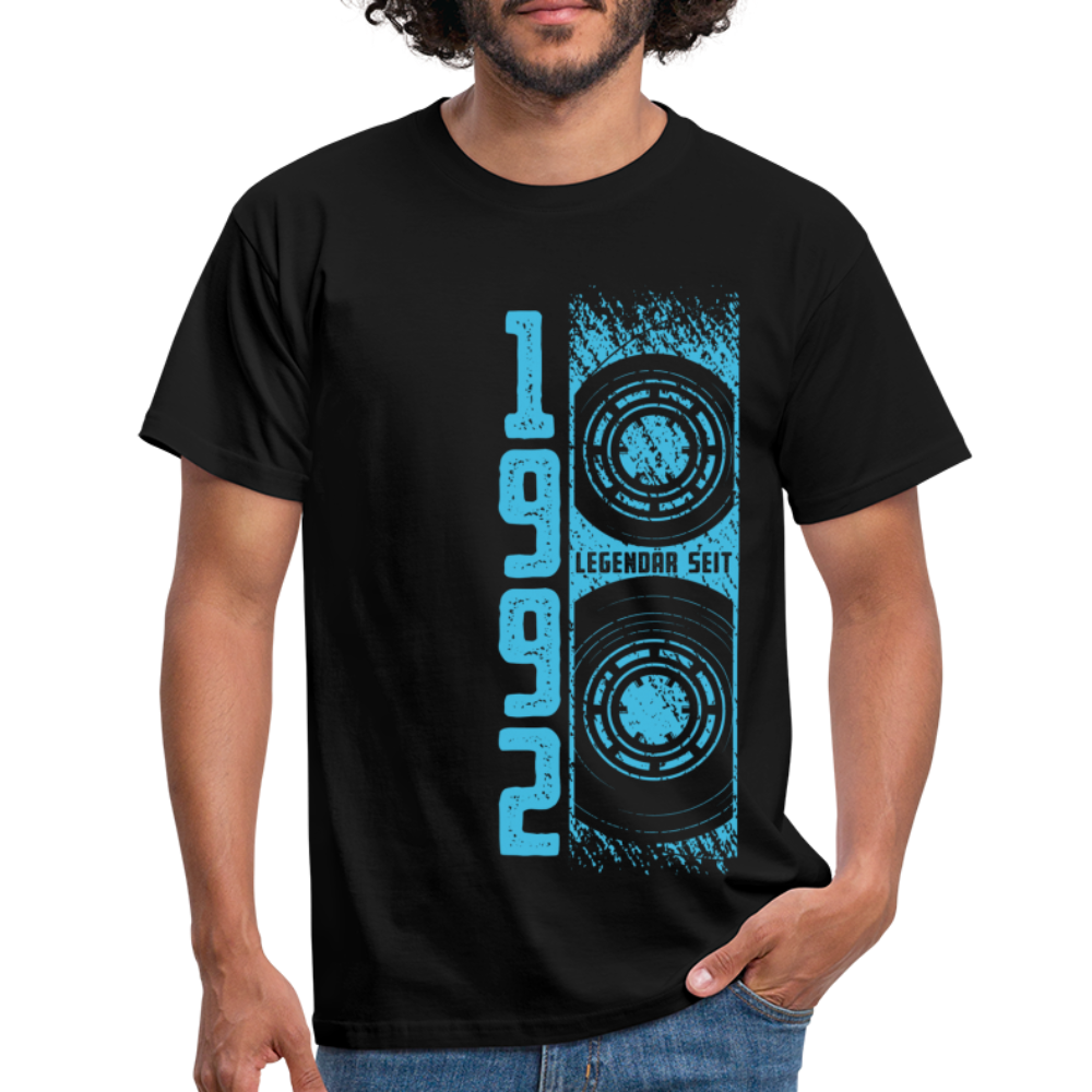 30. Geburtstag Retro Kassette Legendär seit 1992 Geschenk T-Shirt - Schwarz