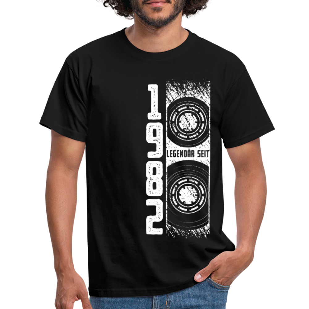 40. Geburtstag Retro Vintage Shirt Kassette Legendär seit 1982 Geschenk T-Shirt - Schwarz