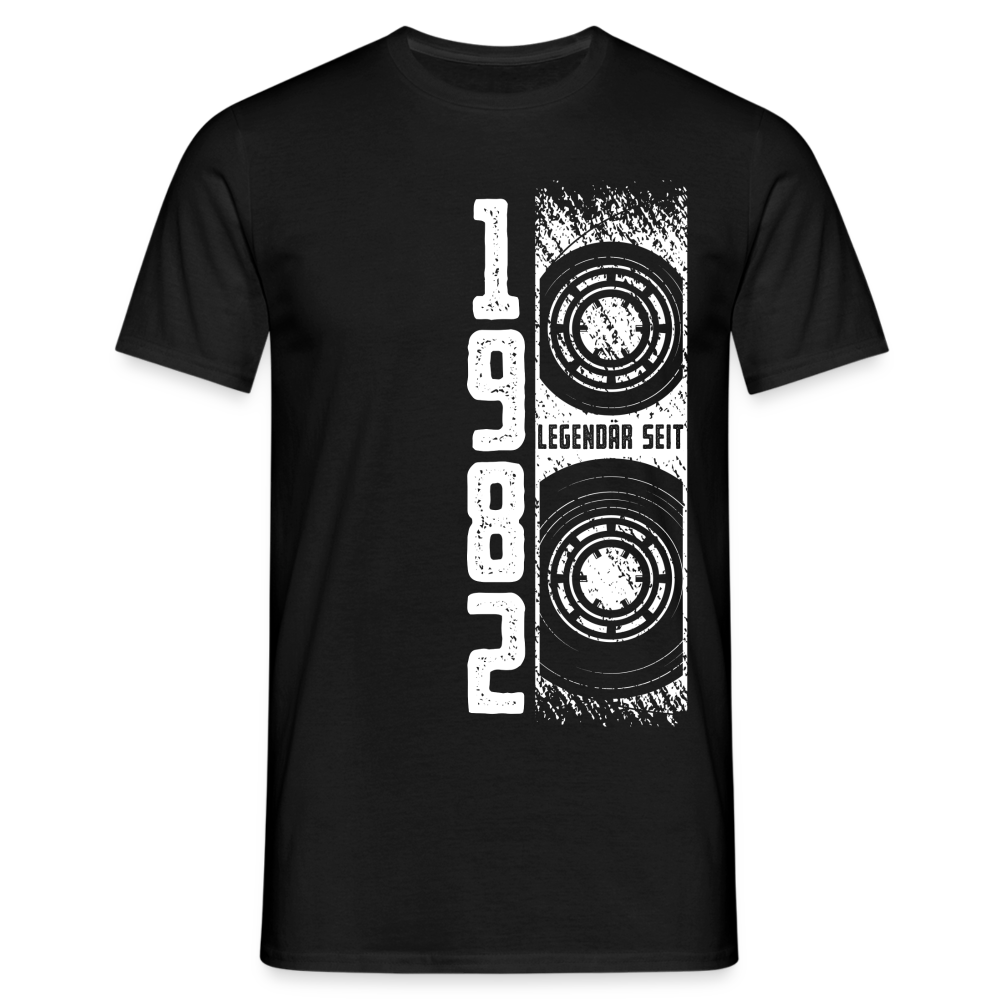 40. Geburtstag Retro Vintage Shirt Kassette Legendär seit 1982 Geschenk T-Shirt - Schwarz
