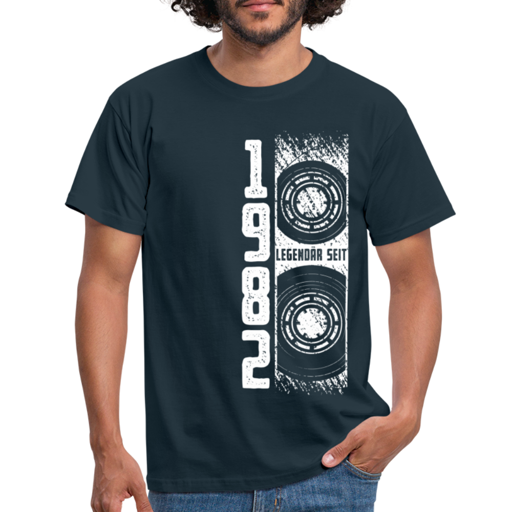 40. Geburtstag Retro Vintage Shirt Kassette Legendär seit 1982 Geschenk T-Shirt - Navy