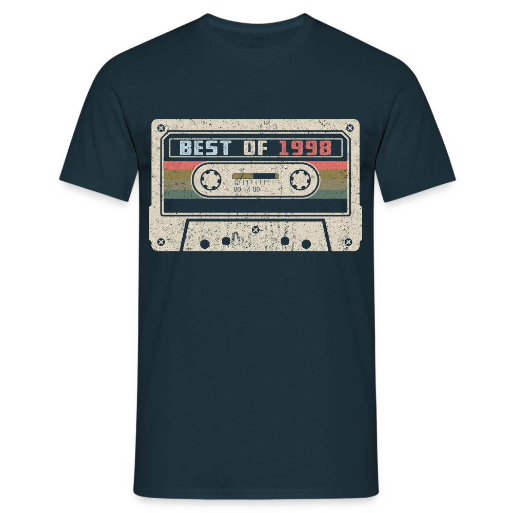 1998 Geburtstags Shirt Vintage Kassette Best of 1998 Geschenk T-Shirt - Navy
