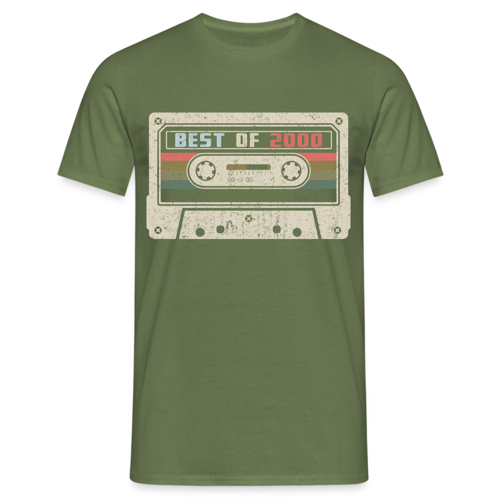 2000 Geburtstags Shirt Vintage Kassette Best of 2000 Geschenk T-Shirt - Militärgrün