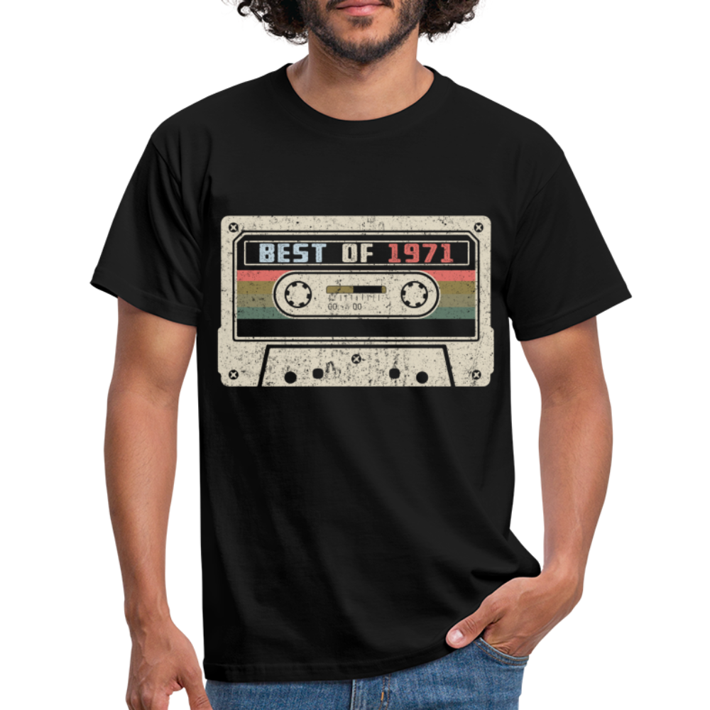 1971 Geburtstags Shirt Vintage Kassette Best of 1971 Geschenk T-Shirt - Schwarz