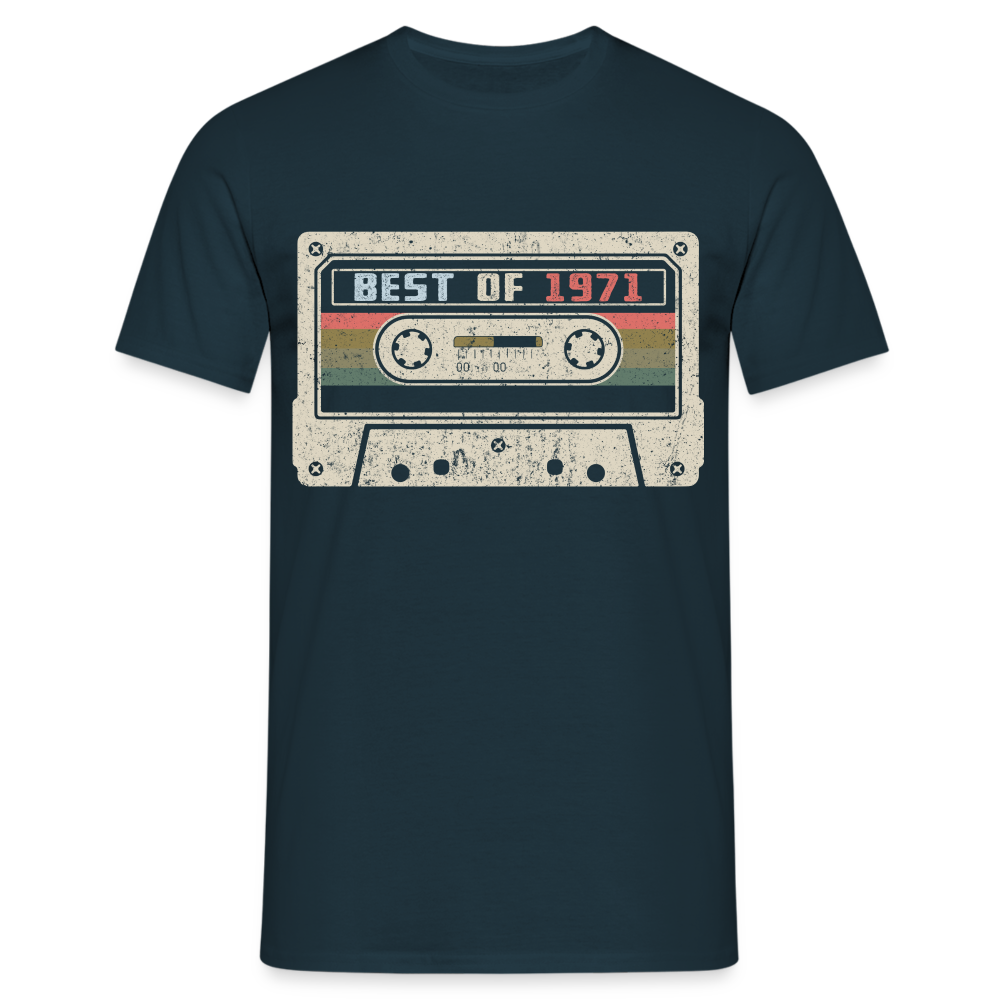 1971 Geburtstags Shirt Vintage Kassette Best of 1971 Geschenk T-Shirt - Navy