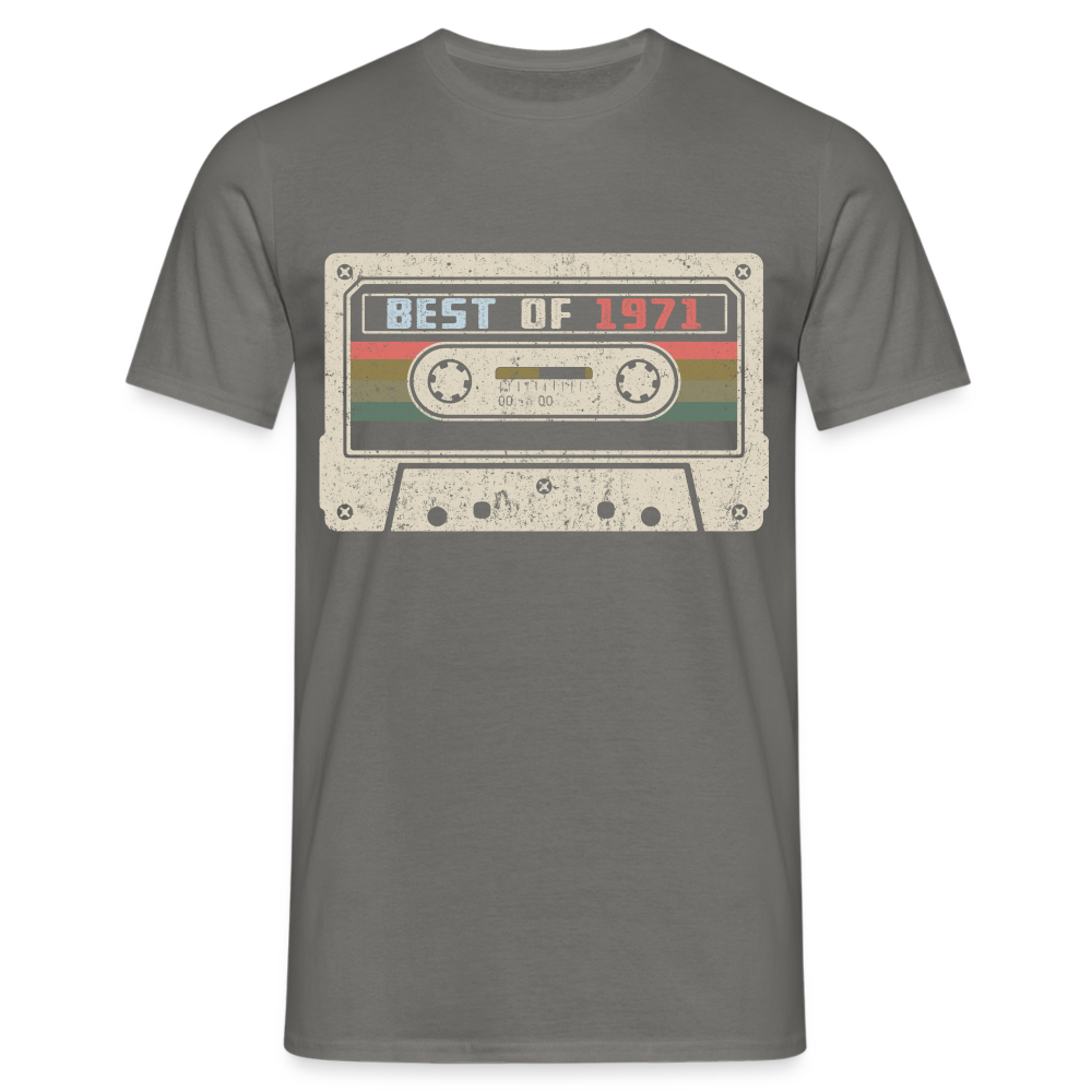 1971 Geburtstags Shirt Vintage Kassette Best of 1971 Geschenk T-Shirt - Graphit