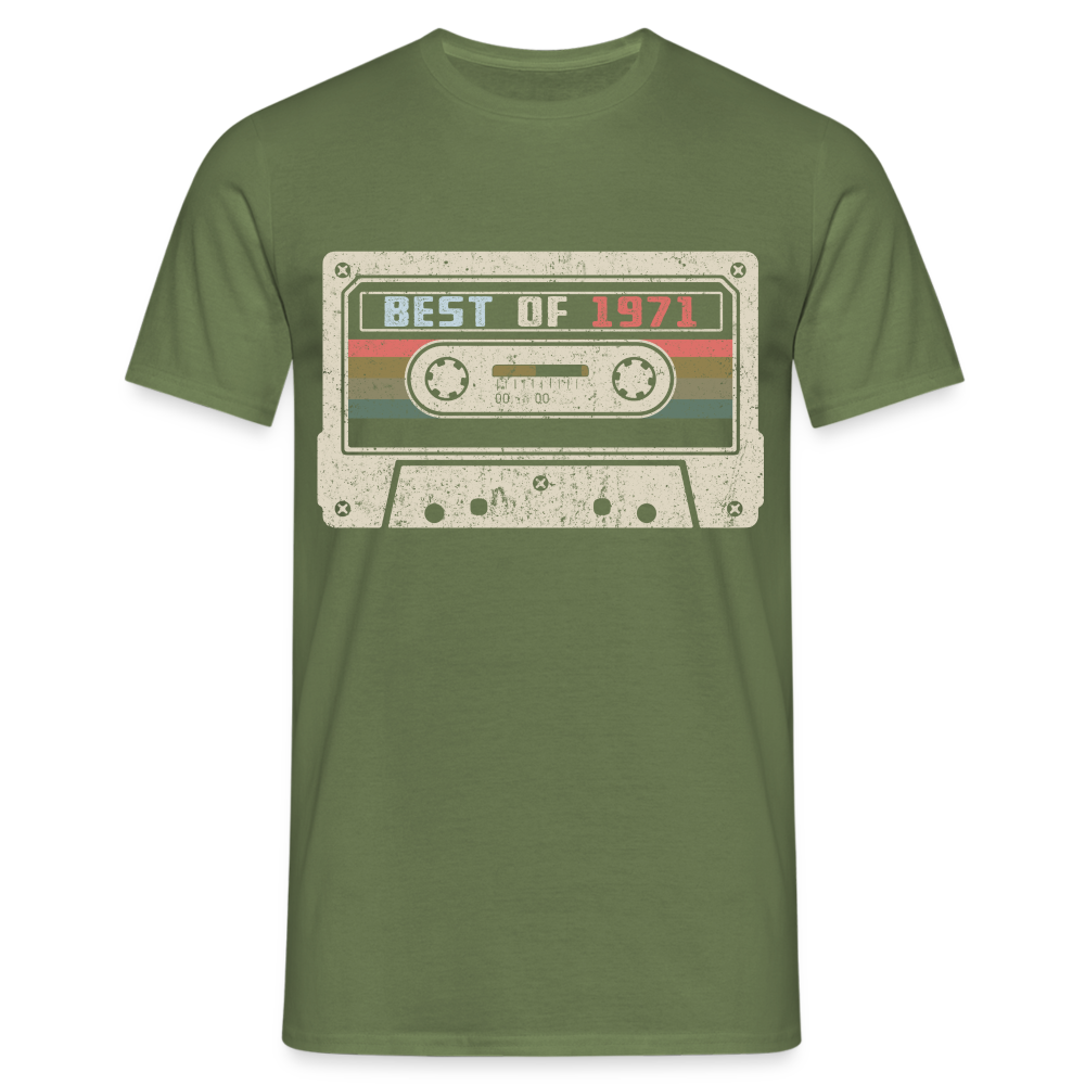 1971 Geburtstags Shirt Vintage Kassette Best of 1971 Geschenk T-Shirt - Militärgrün