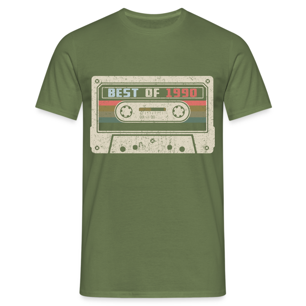 1990 Geburtstags Shirt Vintage Kassette Best of 1990 Geschenk T-Shirt - Militärgrün