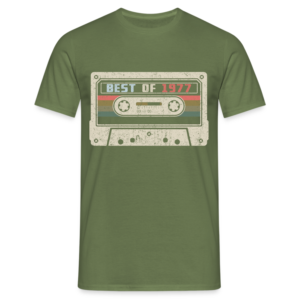 1977 Geburtstags Shirt Vintage Kassette Best of 1977 Geschenk T-Shirt - Militärgrün