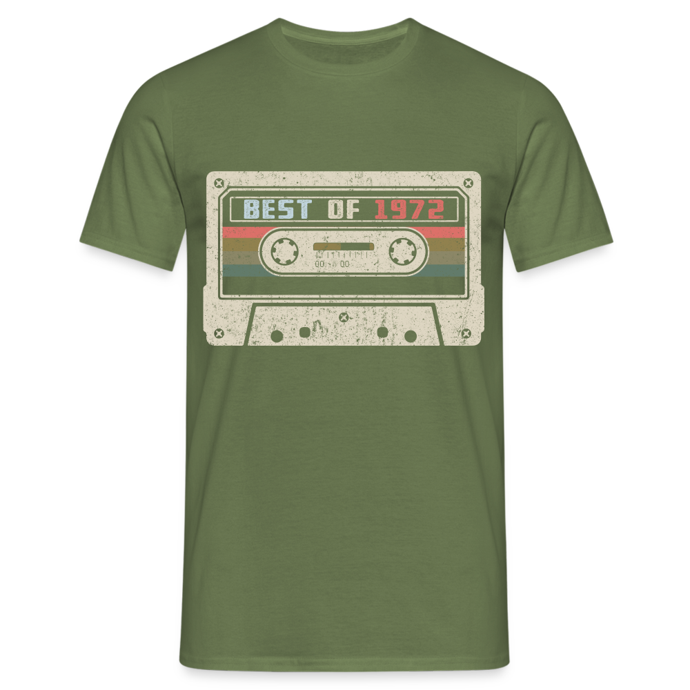 1972 Geburtstags Shirt Vintage Kassette Best of 1972 Geschenk T-Shirt - Militärgrün