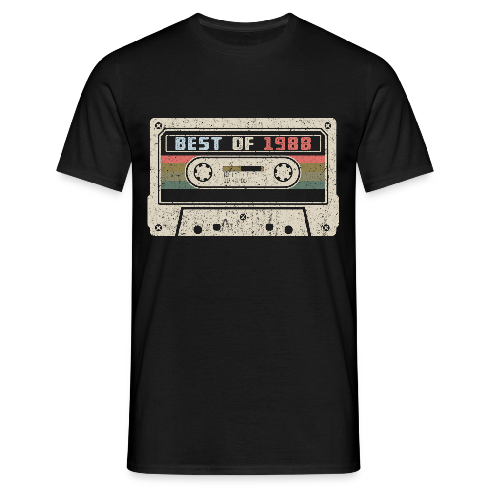 1988 Geburtstags Shirt Vintage Kassette Best of 1988 Geschenk T-Shirt - Schwarz