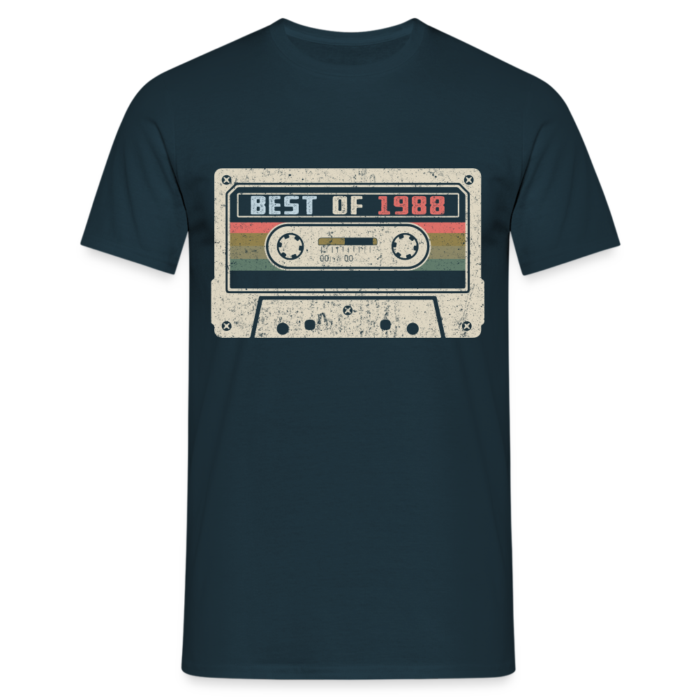 1988 Geburtstags Shirt Vintage Kassette Best of 1988 Geschenk T-Shirt - Navy