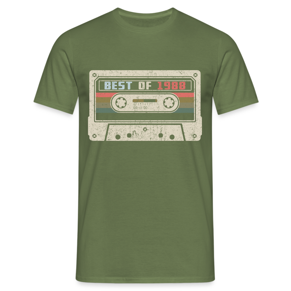 1988 Geburtstags Shirt Vintage Kassette Best of 1988 Geschenk T-Shirt - Militärgrün