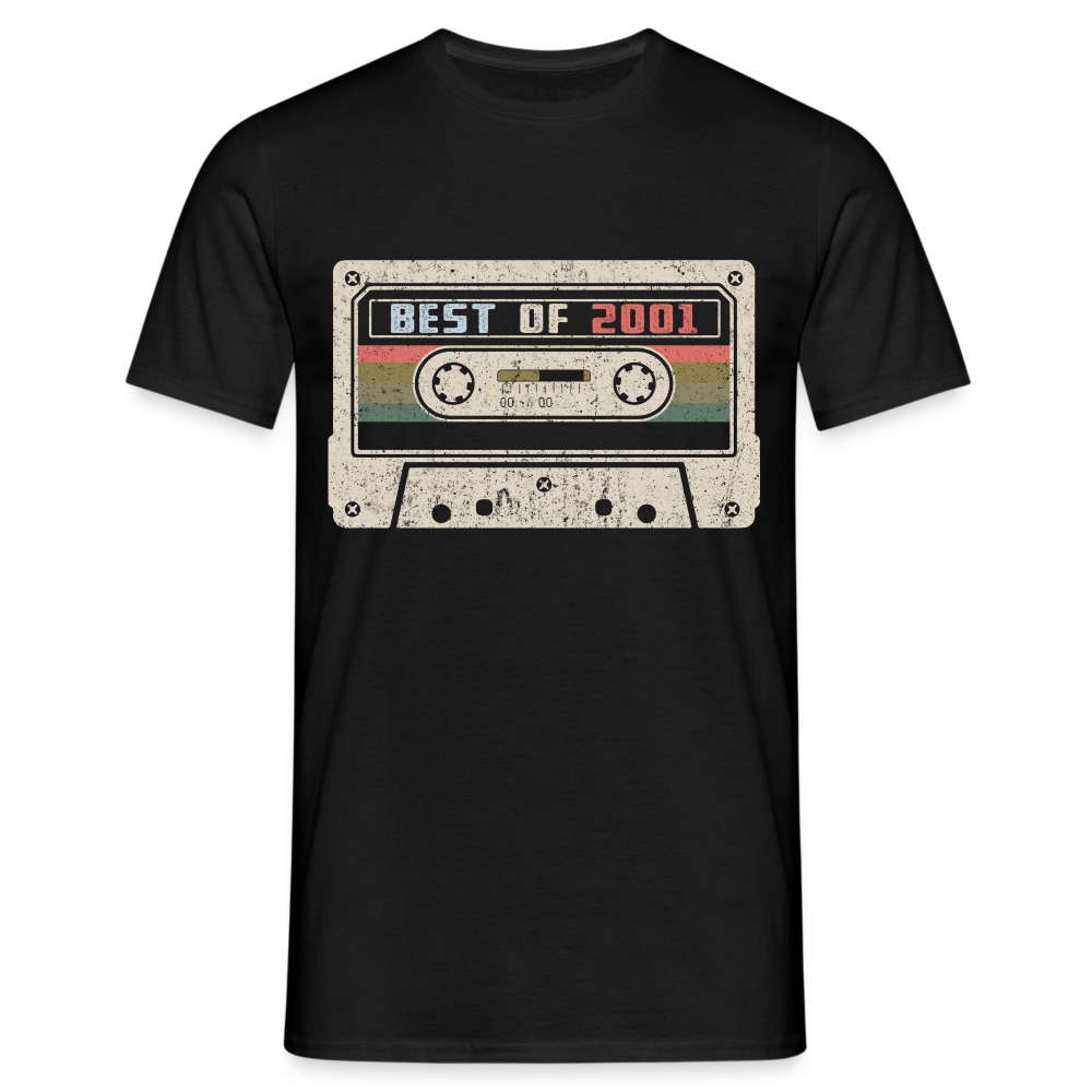 2001 Geburtstags Shirt Vintage Kassette Best of 2001 Geschenk T-Shirt - Schwarz