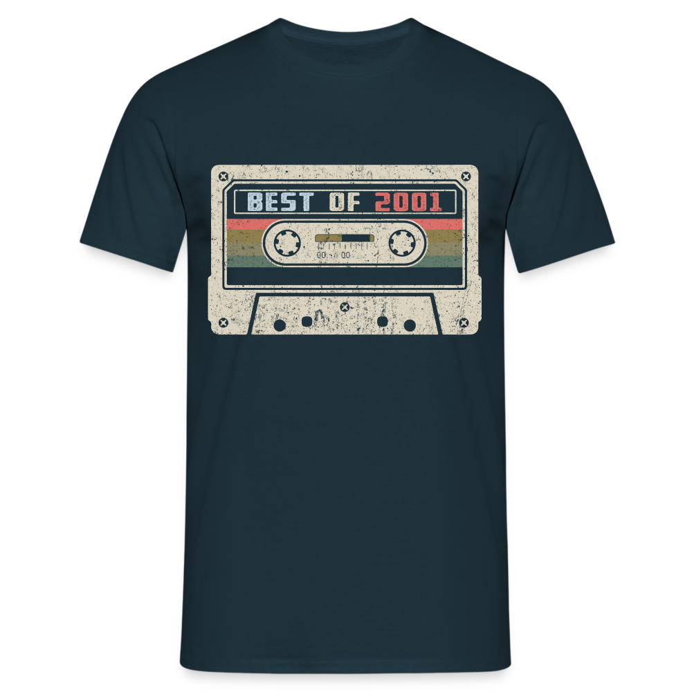 2001 Geburtstags Shirt Vintage Kassette Best of 2001 Geschenk T-Shirt - Navy