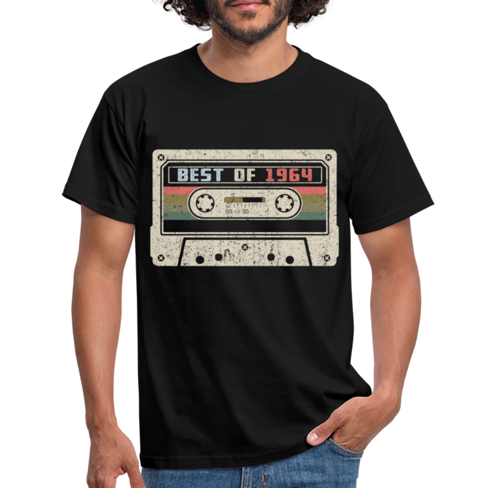 1964 Geburtstags Shirt Vintage Kassette Best of 1964 Geschenk T-Shirt - Schwarz