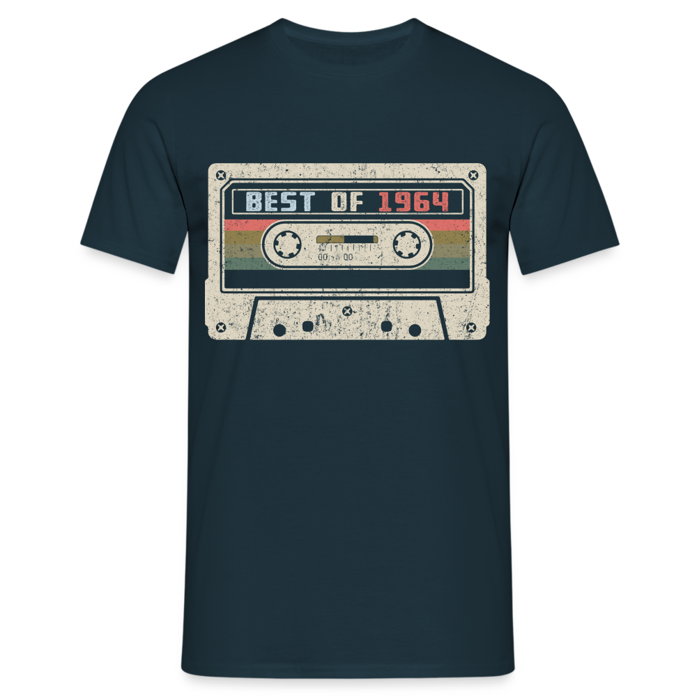 1964 Geburtstags Shirt Vintage Kassette Best of 1964 Geschenk T-Shirt - Navy