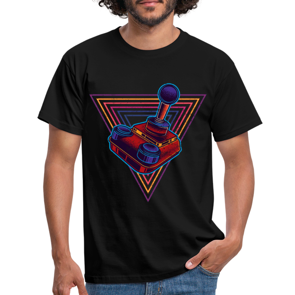 Gaming Shirt Retro Gamer Vintage Joystick Lustiges T-Shirt - Schwarz